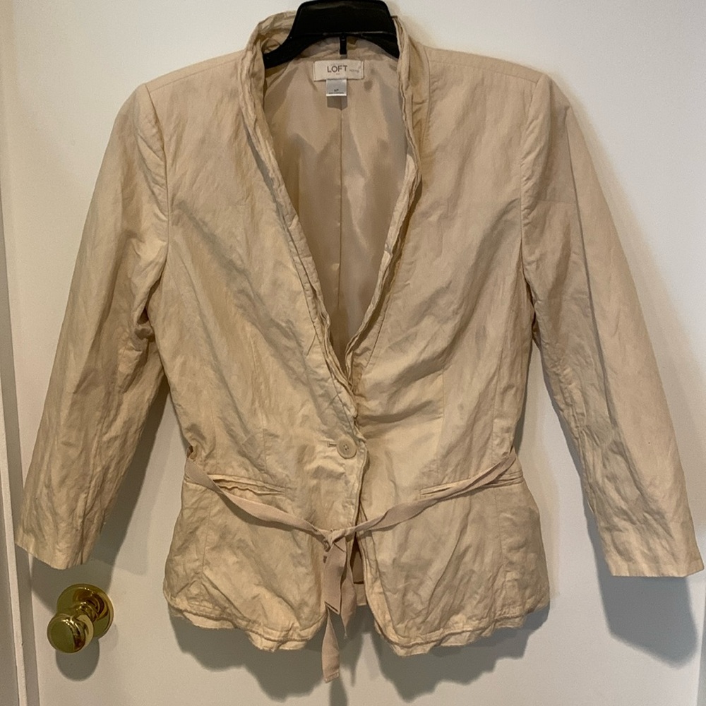 Ann Taylor Loft Petites blush cotton jacket. Size 6P